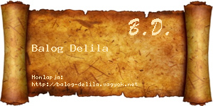 Balog Delila névjegykártya